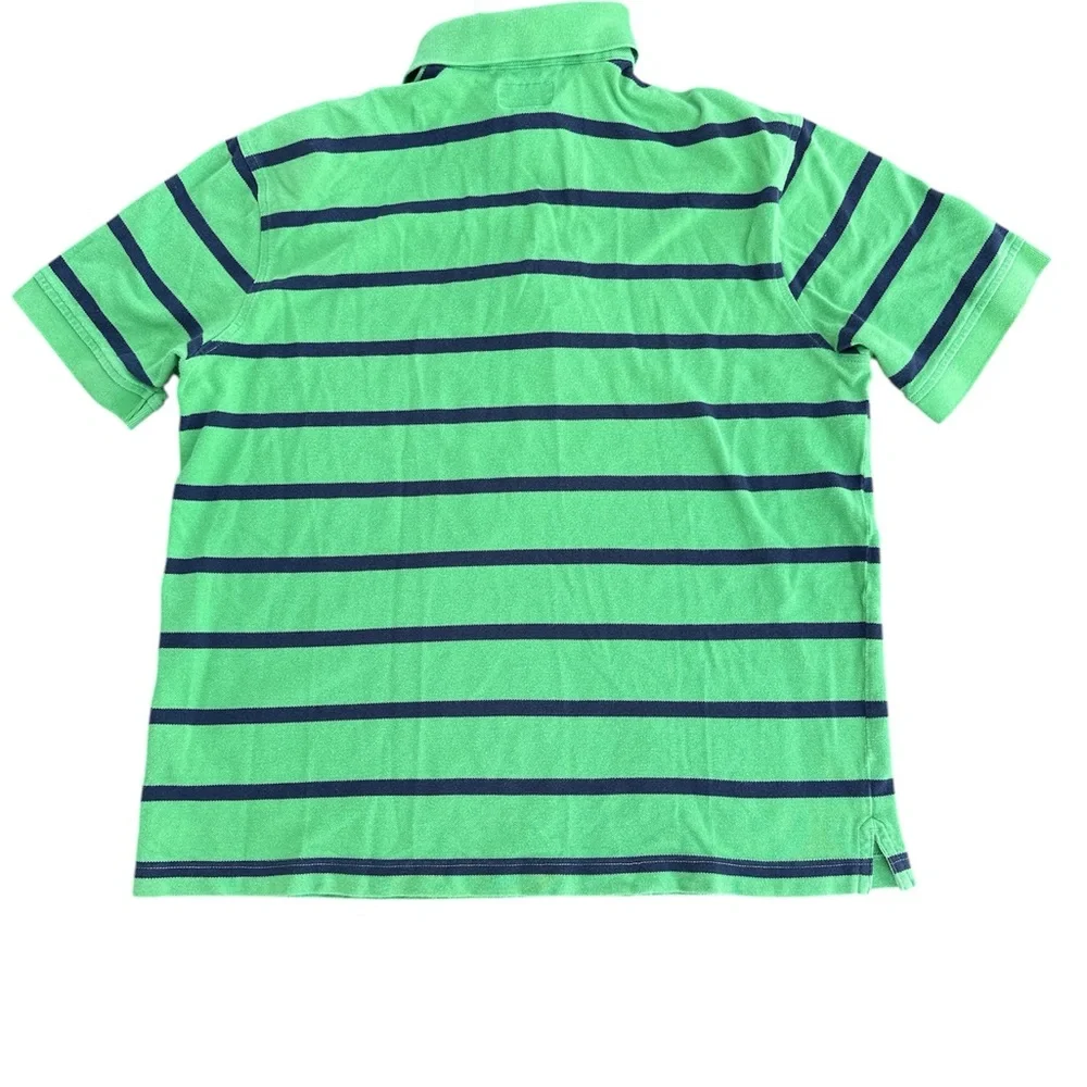 Tommy Hilfiger Green Blue‎ Striped Polo Shirt Relaxed Fit